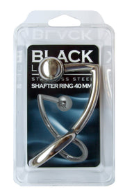 Black Label - Cockring met Opschroefbare Anaalkogel - RVS - Diameter ring 40 mm - Diameter kogel 30 mm-Laced-up.nl