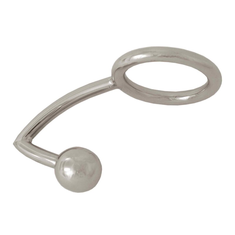Black Label - Cockring met Opschroefbare Anaalkogel - RVS - Diameter ring 40 mm - Diameter kogel 30 mm-Laced-up.nl