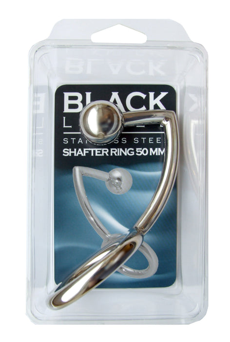 Black Label - Cockring met Opschroefbare Anaalkogel - RVS - Diameter ring 50 mm - Diameter kogel 30 mm-Laced-up.nl