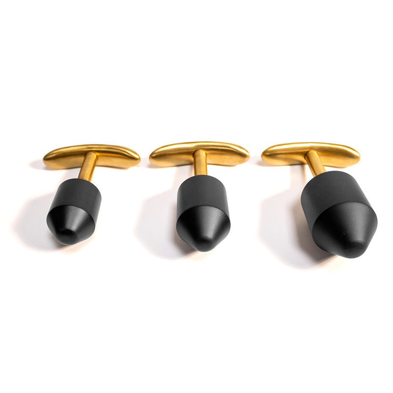 Black Label - Diamond Verzwaarde Buttplug - Metaal - Zwart/Goud-Erotiekvoordeel.nl