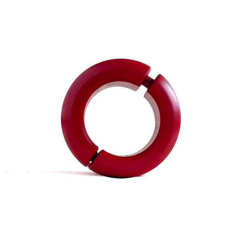 Black Label - Donut Ballstretcher - 30 x 35 mm - RVS - Mat Rood-laced-up.nl