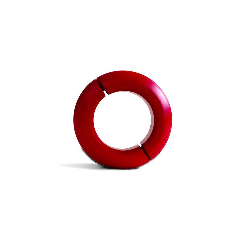 Black Label - Donut Ballstretcher - 30 x 35 mm - RVS - Mat Rood-laced-up.nl