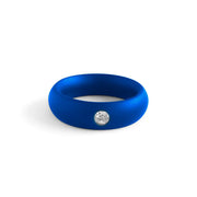 Black Label - Donut Cockring met Sierkristal - Mat blauw-laced-up.nl
