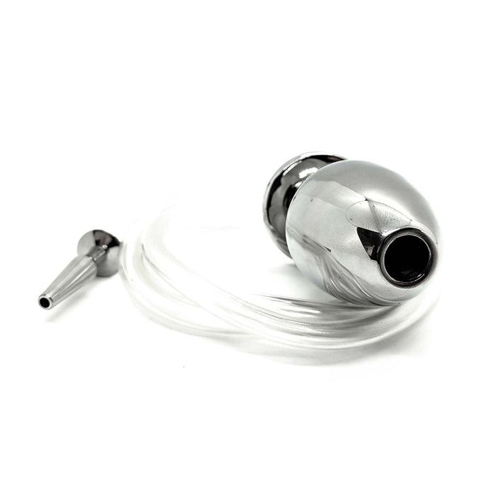Black Label - Fire Hose - Holle Penisplug met Slang en Holle Buttplug - RVS - Zilver-Laced-up.nl