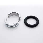 Black Label - Fusion Ring - Cockring van Metaal met Siliconen - Small - Ø 35 x 7 x 15 mm-Laced-up.nl