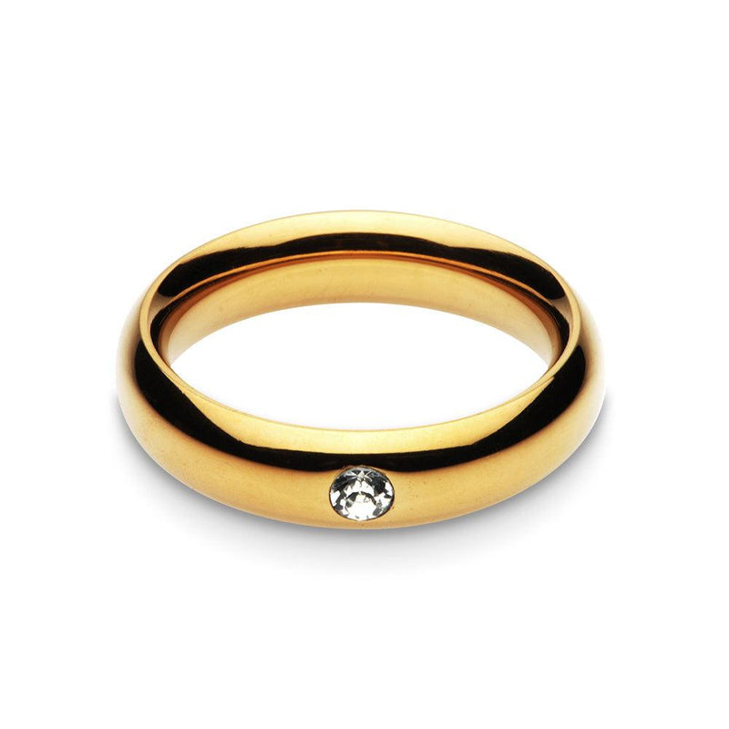 Black Label - Gouden Donut Cockring met Strass Versiering - RVS - Goud-Laced-up.nl