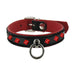 Black Label - Leren collar met Rode Studs - Zwart-Laced-up.nl