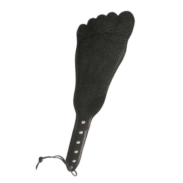 Black Label - Lederen Paddle in Voetvorm - Zwart-Laced-up.nl