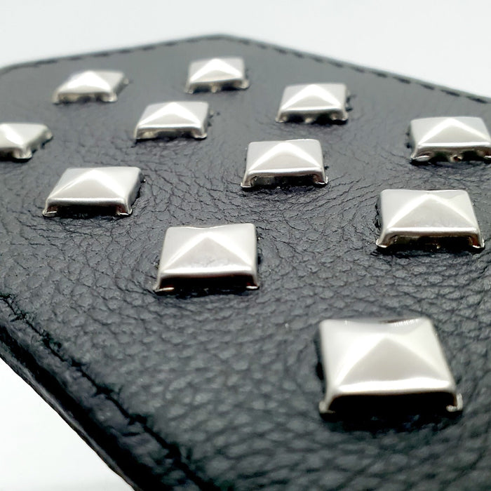 Black Label - Lederen Paddle met Studs - Zwart-Laced-up.nl