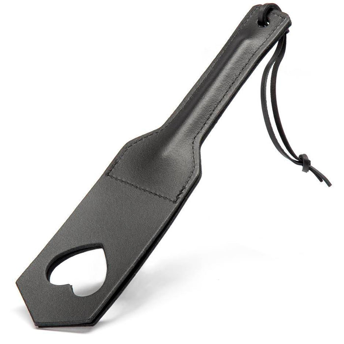 Black Label - Lederen Paddle met Uitgesneden Hart - Zwart-Laced-up.nl