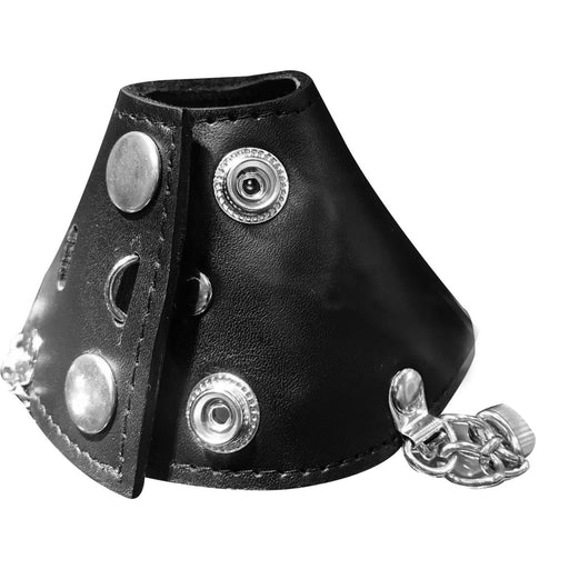 Black Label - Parachute Ball Stretcher met Spijkers en Slotje - Leer - Zwart-Laced-up.nl