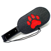 Black Label - Puppy Paw Paddle - Leer - Zwart/Rood-Erotiekvoordeel.nl