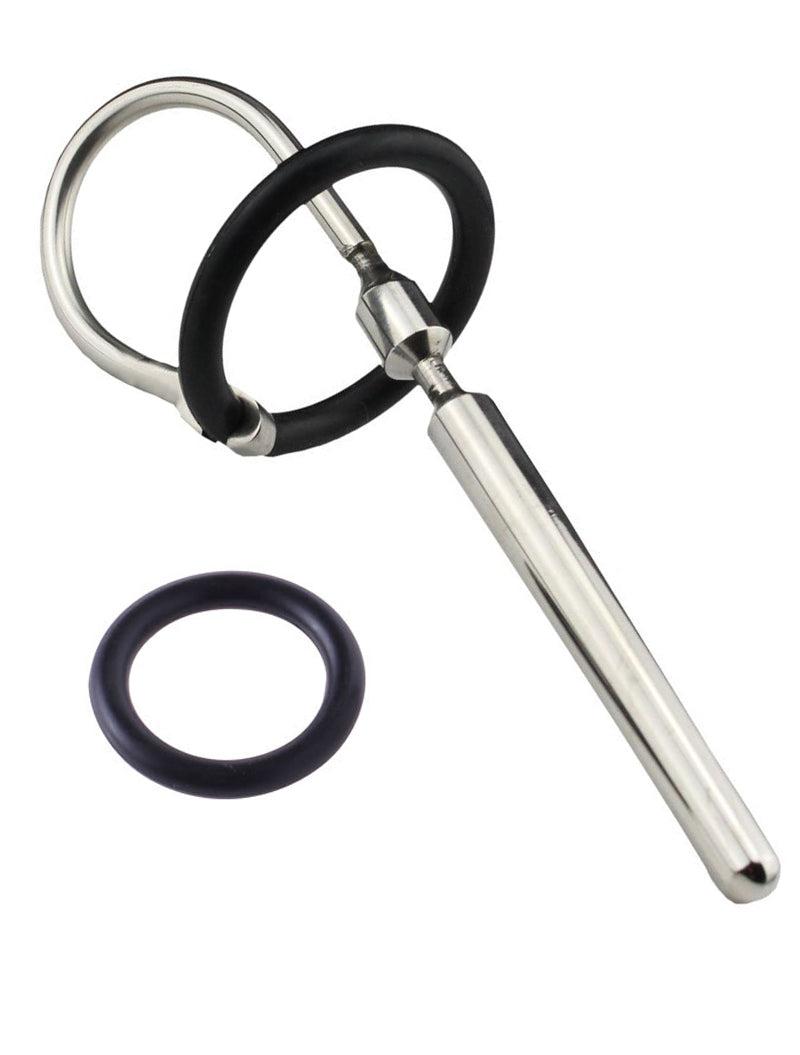 Black Label - Smooth and Deep - Penis Plug - Urethral Stretcher with Silicone Rings - Laced-up.nl