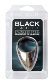 Black Label - Teardrop Cockring - Stimuleert de Prostaat - RVS - Zilver-Laced-up.nl