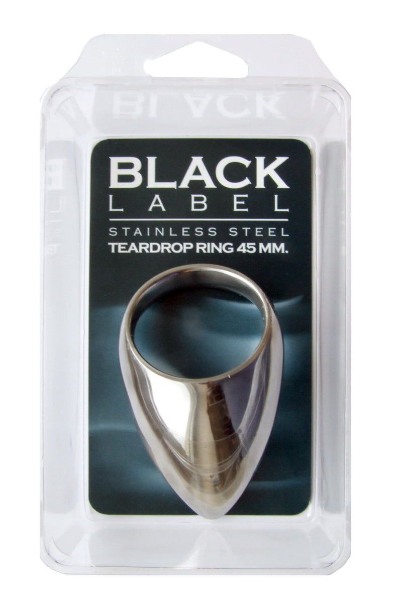 Black Label - Teardrop Cockring - Stimuleert de Prostaat - RVS - Zilver-Laced-up.nl