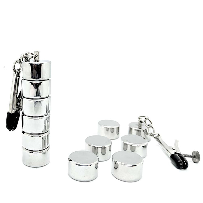 Black Label - Tepelklemmen met 6 magnetische gewichtjes-Laced-up.nl