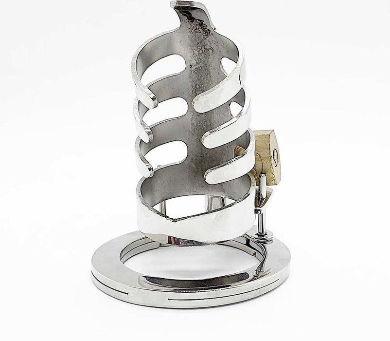 Black Label - The Classic - Klassieke RVS Half Open Peniskooi met slot-Laced-up.nl