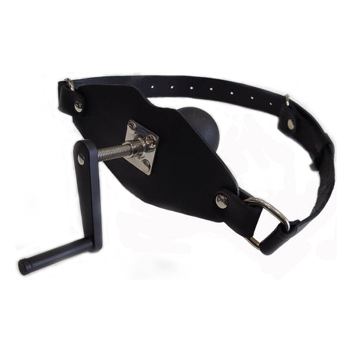 Black Label - The Killer - Lederen en Siliconen Ball Gag met Aandraaischroef - Zwart-Laced-up.nl