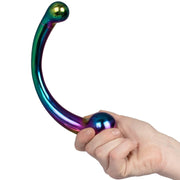 Black Label - The Rainbow Curvy - Dubbelzijdige Metalen Dildo - RVS-laced-up.nl
