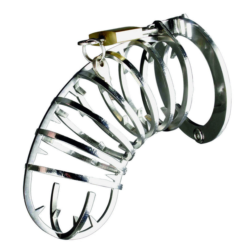 Black Label - The Spiked Cock Cage - Kuisheidskooi met Spikes - RVS-laced-up.nl