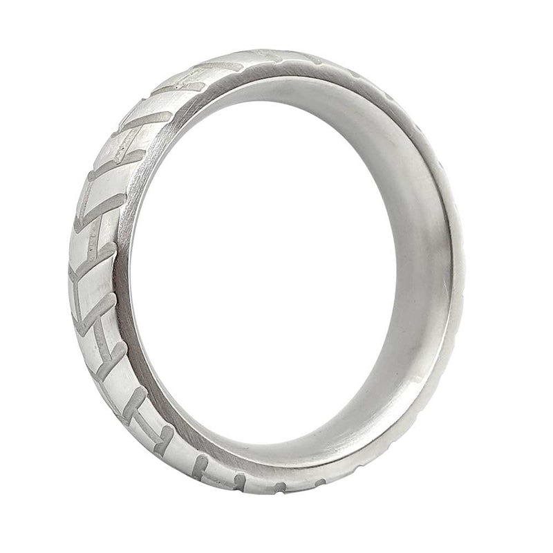 Black Label - Tire XL - Zware RVS Cockring met Bandenprofiel-Laced-up.nl