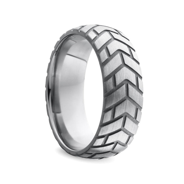 Black Label - Tire - Zware RVS Cockring met Bandenprofiel-Laced-up.nl