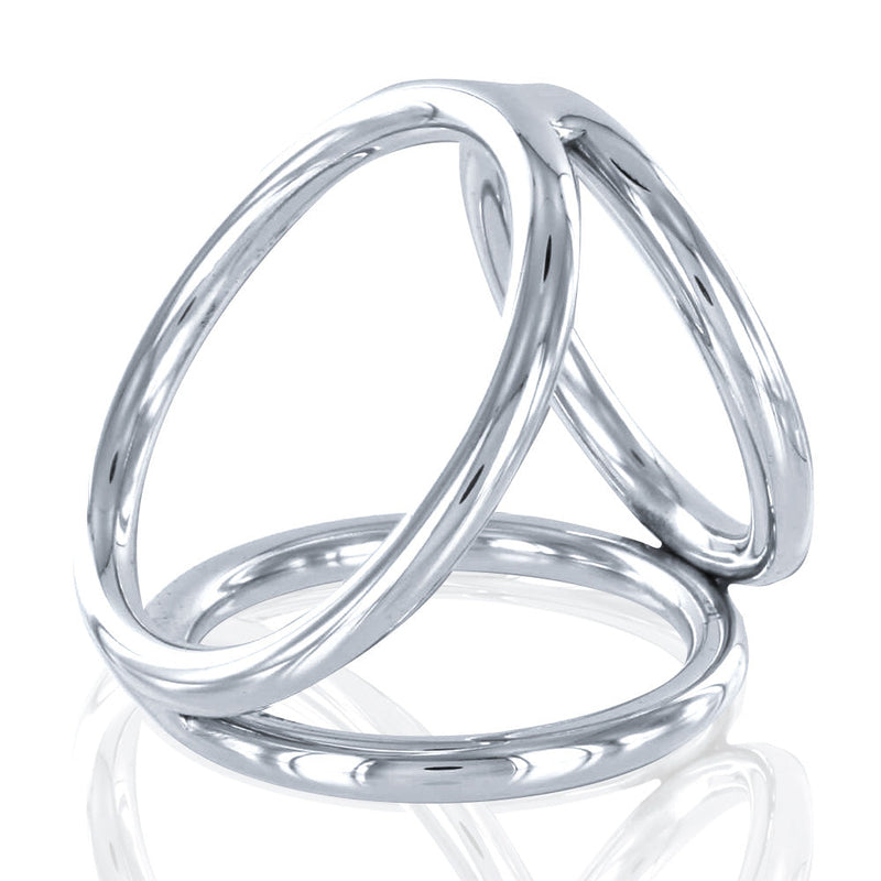 Black Label - Triple Cockring - RVS - Zilver-laced-up.nl