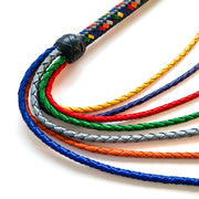 Black Label - Veelkleurige Gevlochten Lederen Flogger-Erotiekvoordeel.nl