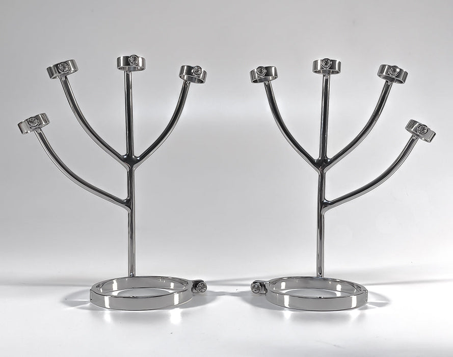 Black Label - Vinger Fixatie Boeien - RVS - Met Swarovski Decoratie - Zilver-Laced-up.nl