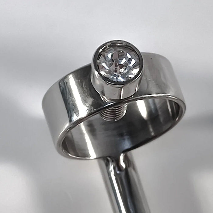 Black Label - Vinger Fixatie Boeien - RVS - Met Swarovski Decoratie - Zilver-Laced-up.nl