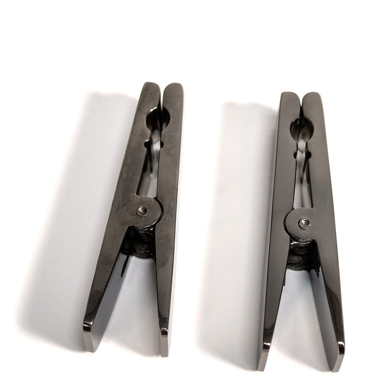 Black Label - Clothespin Nipple Clamps - Black Chrome - Laced-up.nl