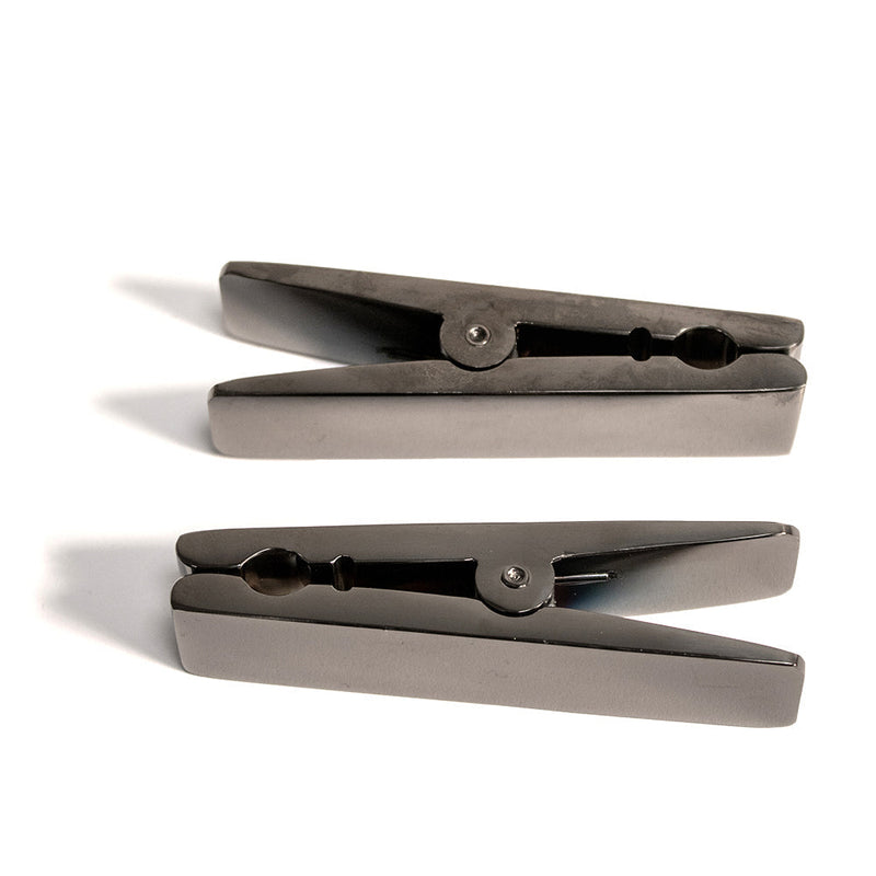 Black Label - Clothespin Nipple Clamps - Black Chrome - Laced-up.nl