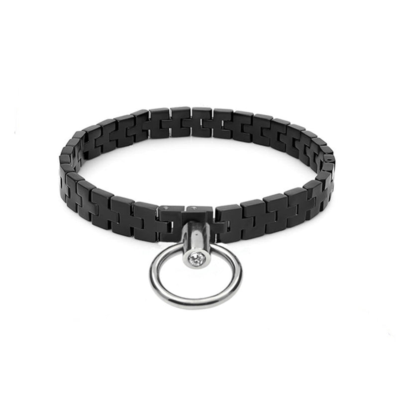 Black Label - Watch Link Collar - Collar met Horlogeschakels - Mat Zwart-laced-up.nl