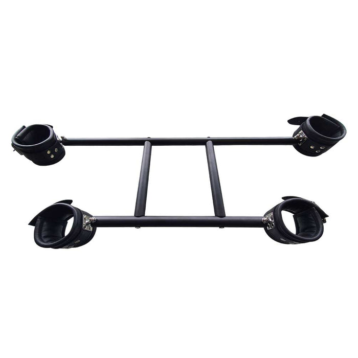 Black Line - Dubbele Bondage Spreidstang met Boeien - Zwart-Laced-up.nl