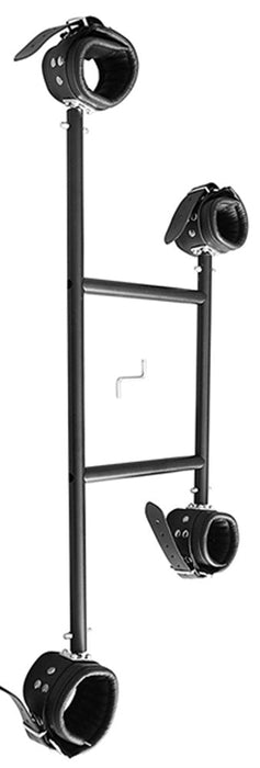 Black Line - Dubbele Bondage Spreidstang met Boeien - Zwart-Laced-up.nl