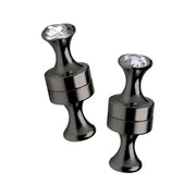 Black Line - Magnetische Power Pins Tepelklemmen met Siersteentje - Zwart-Laced-up.nl