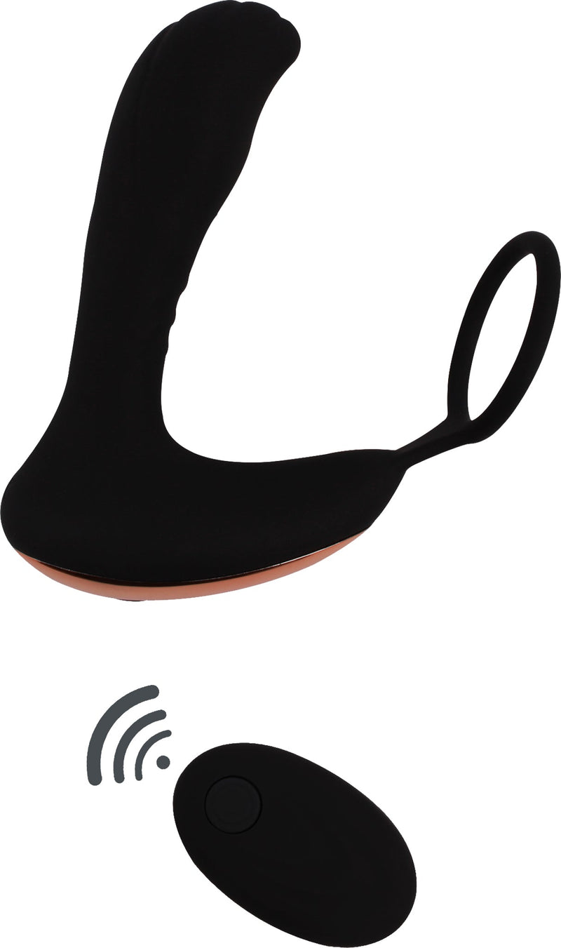 Black Mont - Backyard Teaser - Cockring met Vibrerende Buttplug - Zwart-Erotiekvoordeel.nl