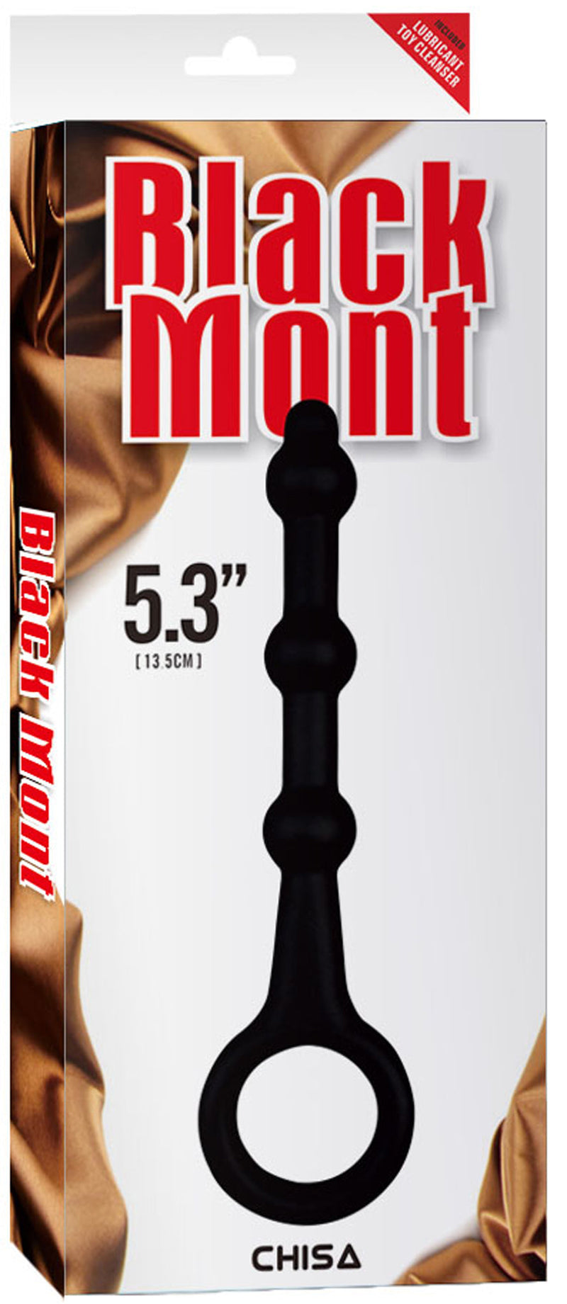 Black Mont - Pleasure Piston - Anaal Snoer met Trekring - Zwart-laced-up.nl