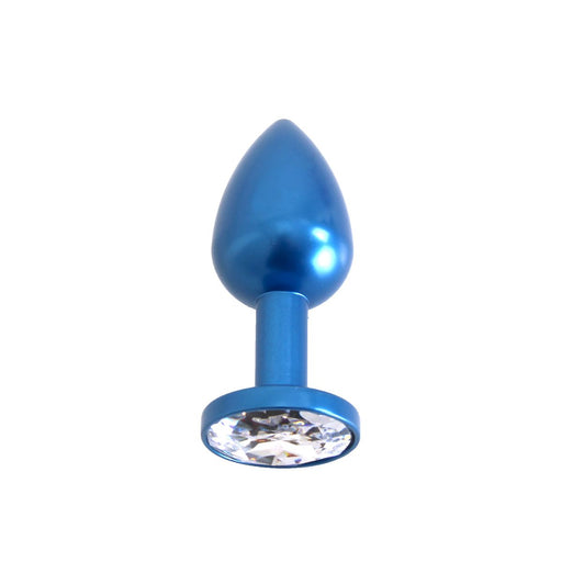 Kiotos - Blauwe Aluminium Buttplug Met Wit Sierkristal-Laced-up.nl