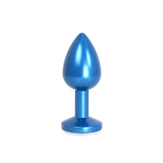 Kiotos - Blauwe Aluminium Buttplug Met Wit Sierkristal-Laced-up.nl