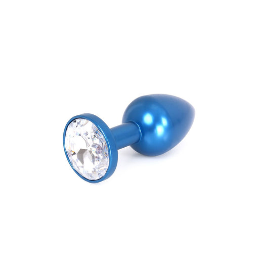 Kiotos - Blauwe Aluminium Buttplug Met Wit Sierkristal-Laced-up.nl