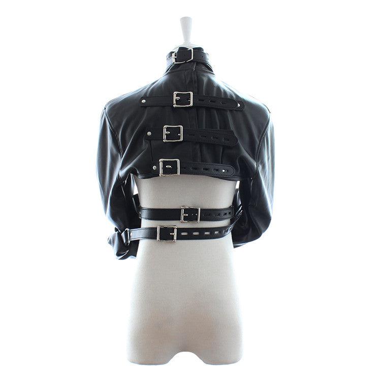Bondage Body Bag/Restraint Suit Nylon and PU Leather - Size S/M - Laced-up.nl
