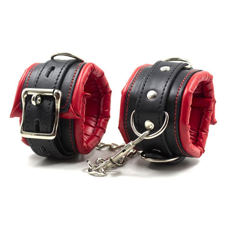 Kiotos - Spreidstang Met Boeienset Van PU Leer - Rood/Zwart-Laced-up.nl