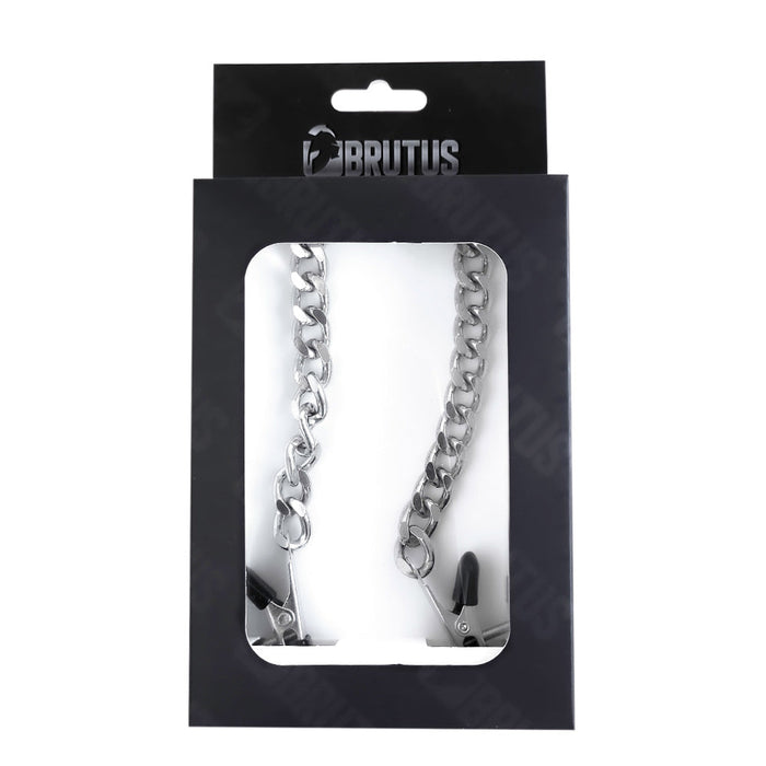Brutus - Basic - Tepelklemmen Met Ketting - Zilver-Laced-up.nl