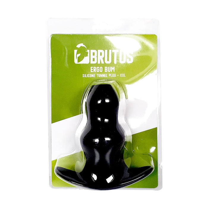 Brutus - Buttplug - Holle Buttplug - Ergo Bum - Silicone Tunnel Plug - Zwart - 3 maten-Laced-up.nl