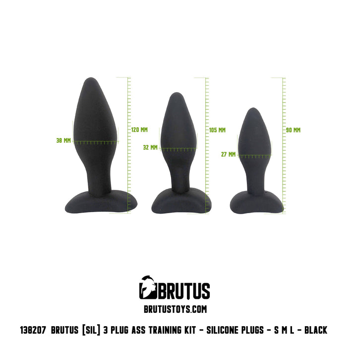 Brutus - Buttplug Set - Siliconen Anaal Pluggen - 3 stuks - Ass Plug Training Kit 3 Pcs.-Laced-up.nl