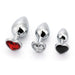 Brutus - Buttplug - Set met Aluminium Buttplugs met kristal - Zwart/Transparant/Rood-Laced-up.nl