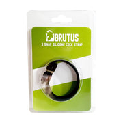 Brutus - Cockring - Siliconen Cock Strap - Zwart - 3 Snap Silicone Cock Strap-Laced-up.nl