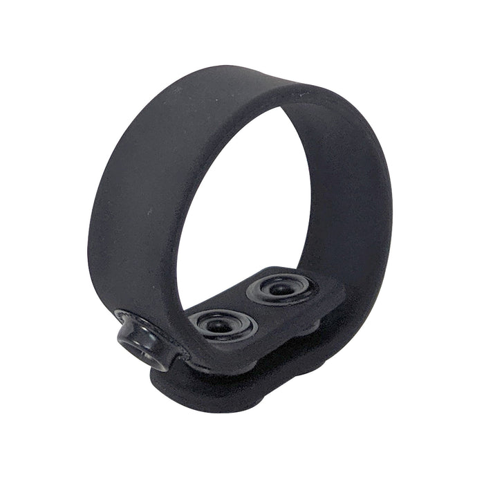 Brutus - Cockring - Siliconen Cock Strap - Zwart - 3 Snap Silicone Cock Strap-Laced-up.nl