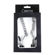 Brutus - Crocodile - Verstelbare Tepelklemmen met Ketting - Zilver-Laced-up.nl